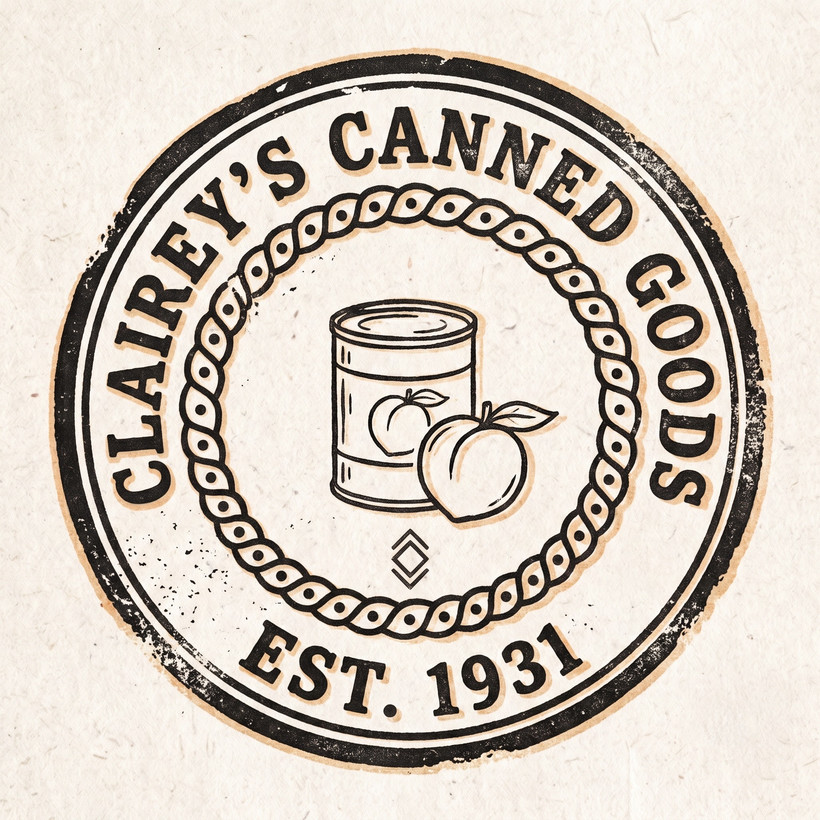 Company seal of Clairey's Canned Goods, established 1931.
